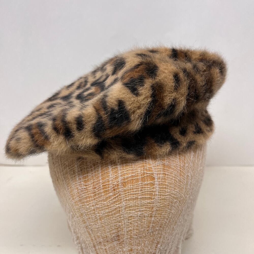 Classic Leopard Print Beret Soft Plush Hat